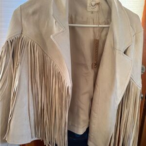 Savannah Sevens Cream Fringe Women's Blazer